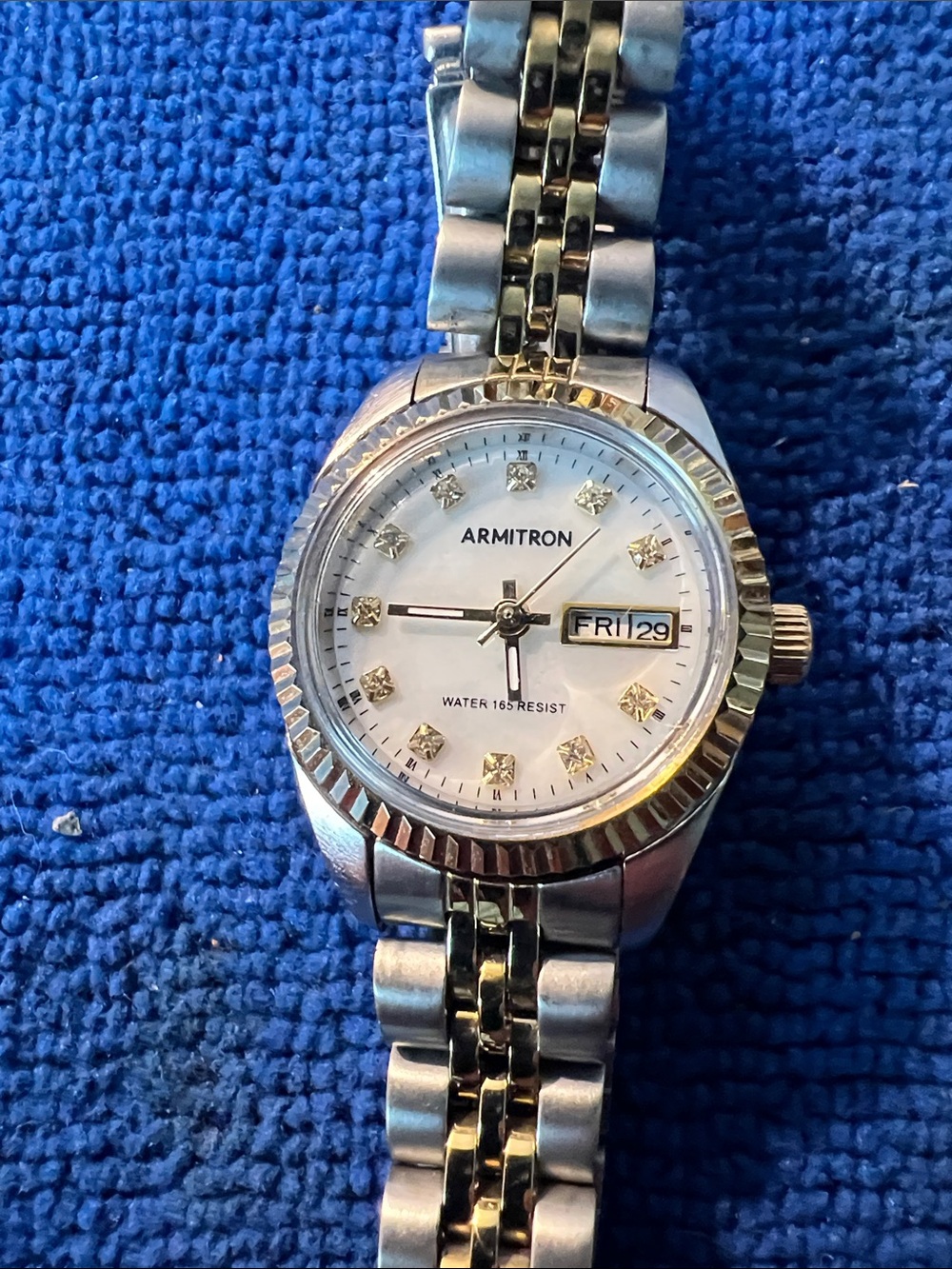 Armitron Two-Tone Gold and Silver Women's Bracelet Watch Fits 6.25 wrist